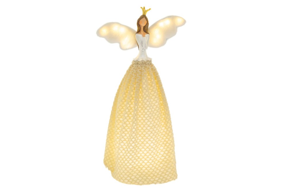 ΚΡΕΜ ΑΓΓΕΛΟΣ ΜΕ ΦΩΤΙΖΟΜΕΝΑ ΦΤΕΡΑ 25Χ16Χ49ΕΚ