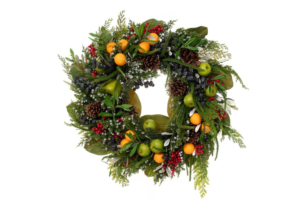 ΠΡΑΣΙΝΟ ΣΤΕΦΑΝΙ ΜΕ ΑΠΟΞΗΡΑΜΕΝΑ ΦΡΟΥΤΑ 76Χ76Χ20ΕΚ