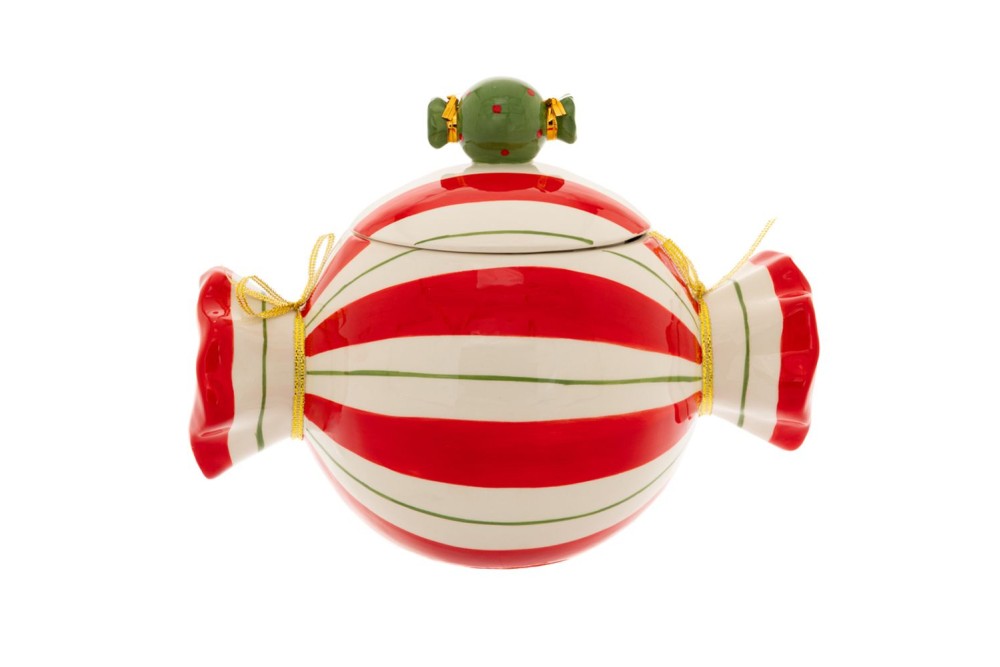 ΚΟΚΚΙΝΗ ΛΕΥΚΗ ΡΙΓΕ ΚΕΡΑΜΙΚΗ ΜΠΙΣΚΟΤΙΕΡΑ ΣΕ ΣΧΗΜΑ ΚΑΡΑΜΕΛΑΣ 22Χ15Χ17ΕΚ