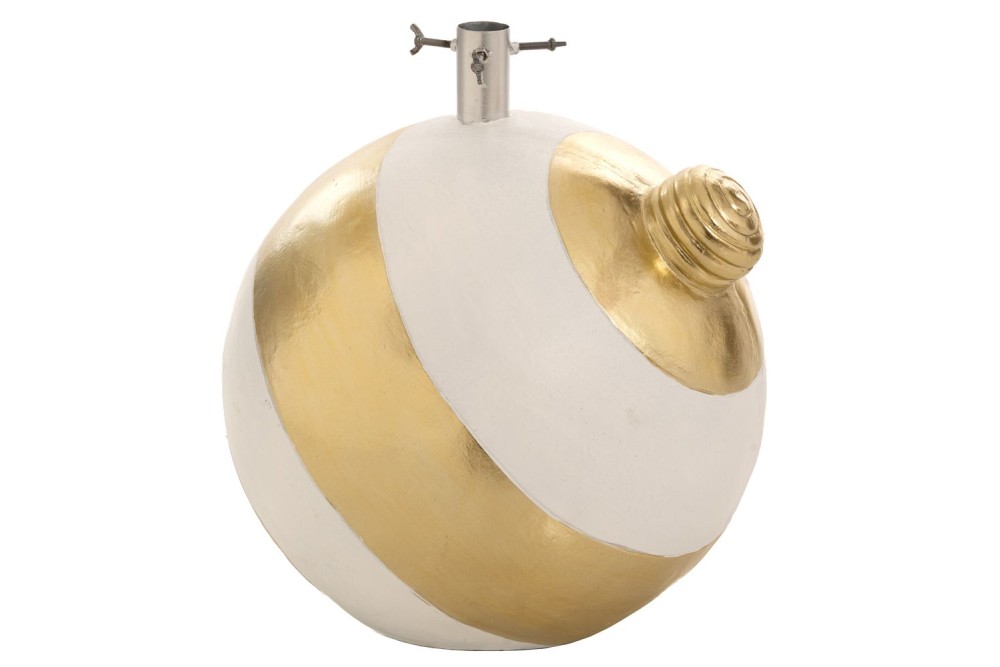 ΛΕΥΚΗ ΧΡΥΣΗ ΚΕΡΑΜΙΚΗ ΒΑΣΗ ΔΕΝΤΡΟΥ ΣΕ ΣΧΗΜΑ  ΜΠΑΛΑ 42Χ42Χ44 ΕΚ