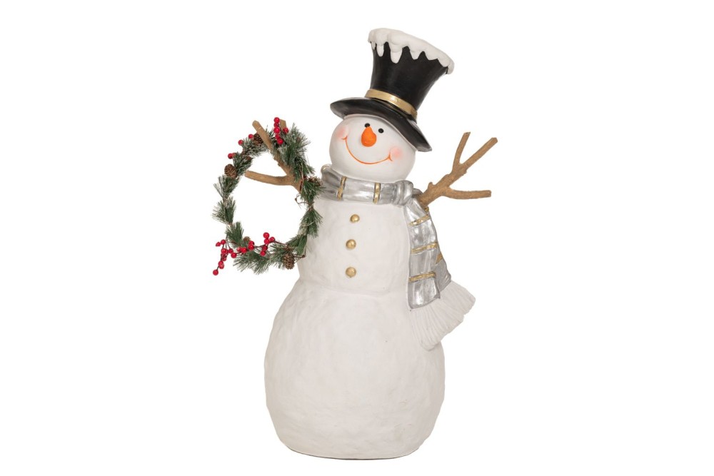 ΛΕΥΚΟΣ ΚΕΡΑΜΙΚΟΣ ΧΙΟΝΑΘΡΩΠΟΣ 43Χ30Χ77 ΕΚ