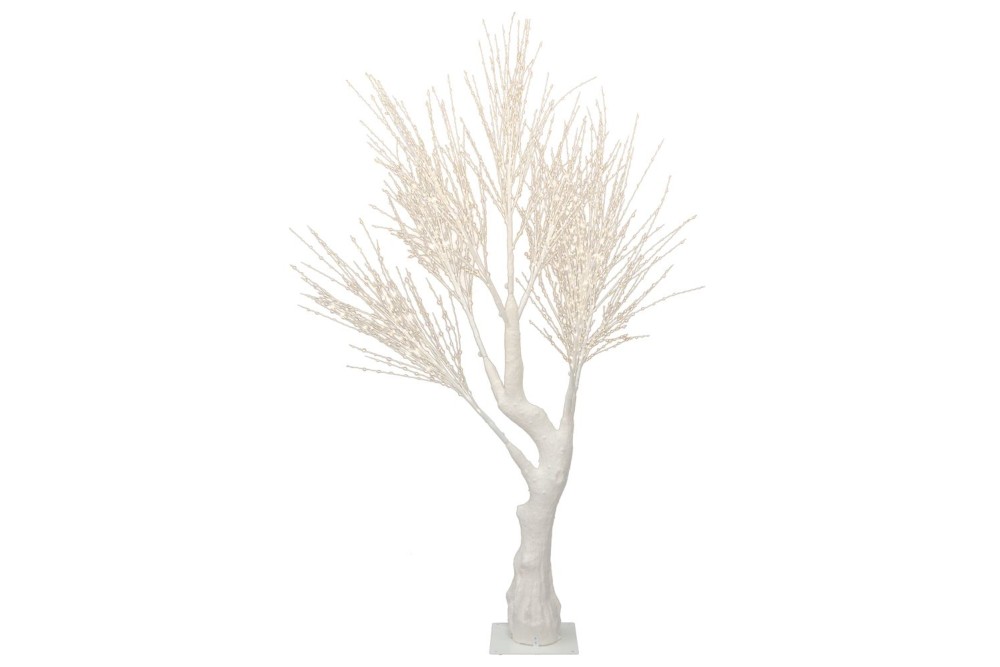 ΛΕΥΚΟ ΦΩΤΙΖΟΜΕΝΟ ΔΕΝΤΡΟ 220ΕΚ ΜΕ 3072  LED ΛΑΜΠΑΚΙΑ ΘΕΡΜΟ ΛΕΥΚΟ ΣΕ ΛΕΥΚΗ ΜΕΤΑΛΛΙΚΗ ΒΑΣΗ 30Χ30ΕΚ