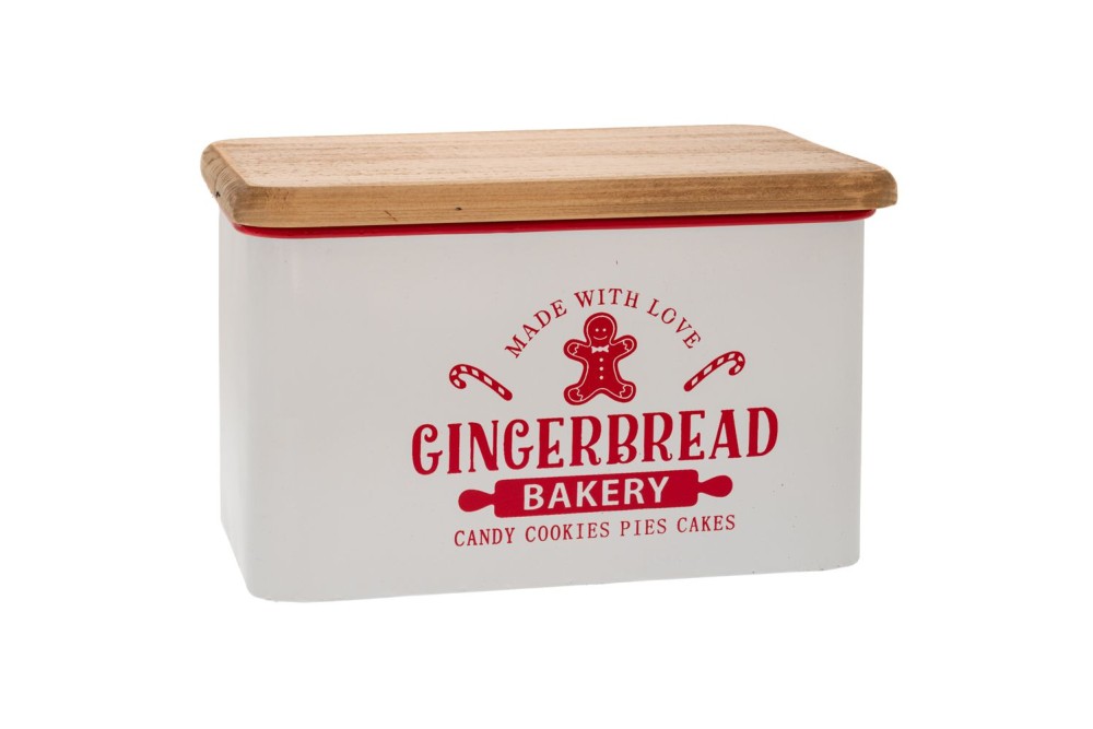 ΛΕΥΚΟ ΜΕΤΑΛΛΙΚΟ ΔΟΧΕΙΟ 27X16.5X16.5 ΜΕ ΞΥΛΙΝΟ ΚΑΠΑΚΙ