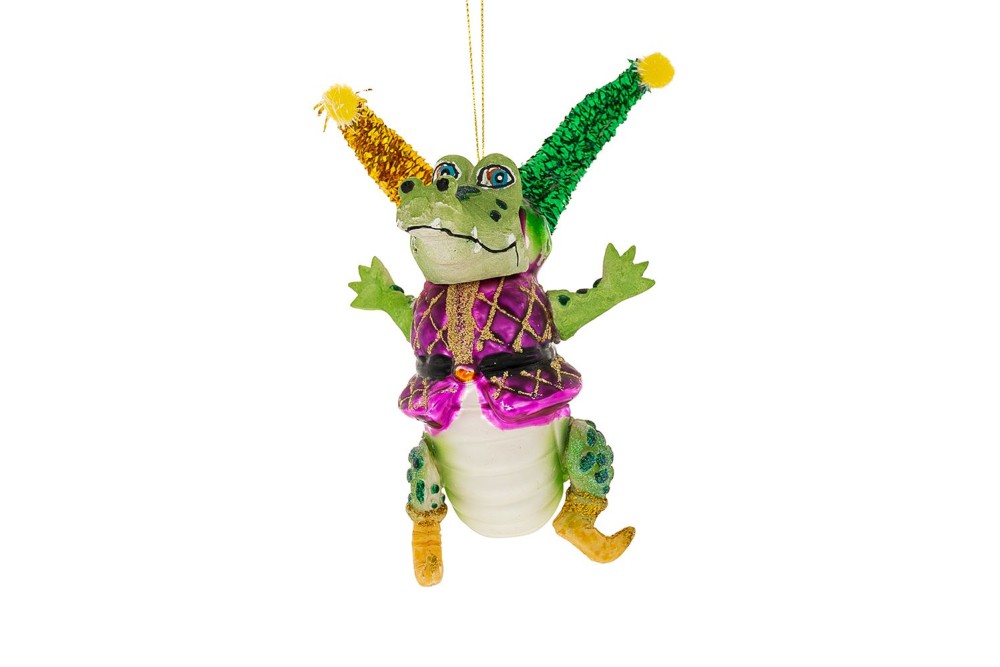 ΠΡΑΣΙΝΟΣ ΓΥΑΛΙΝΟΣ ΚΡΕΜΑΣΤΟΣ ΚΡΟΚΟΔΕΙΛΟΣ 10,5Χ9Χ11ΕΚ