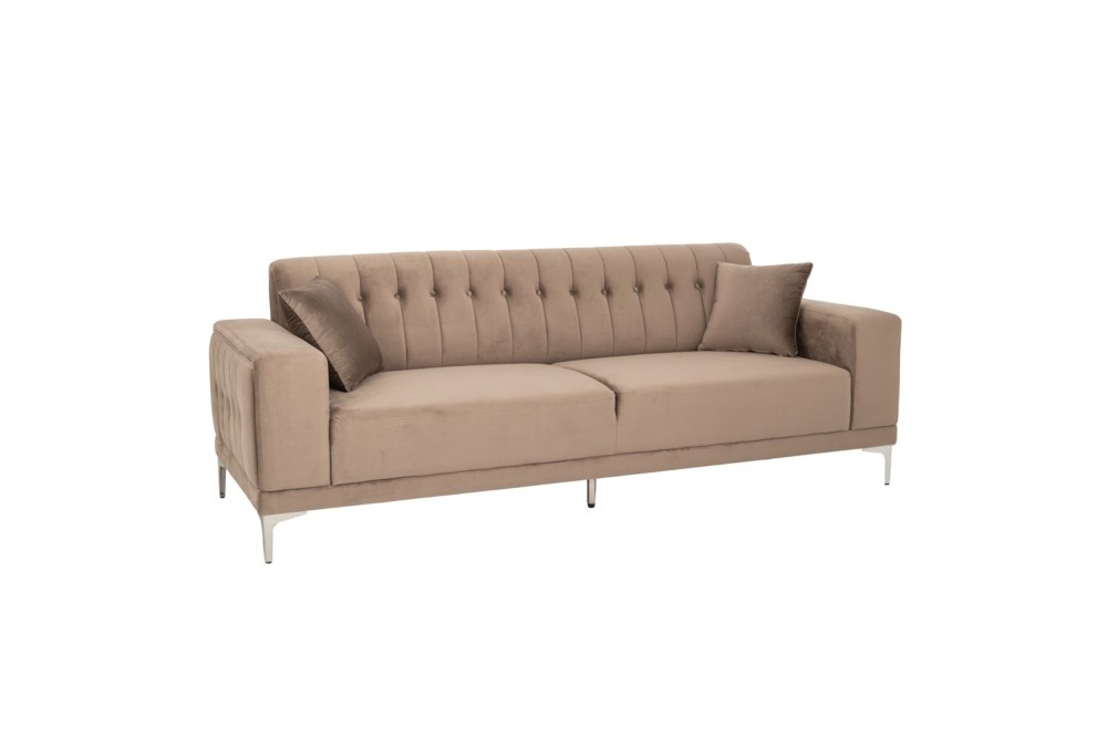 ΚΑΦΕ ΒΕΛΟΥΔΙΝΟΣ 3ΘΕΣΙΟΣ ΚΑΝΑΠΕΣ ΜΕ ΑΣΗΜΙ ΜΕΤΑΛΛΙΚΑ ΠΟΔΙΑ 236Χ86Χ85ΕΚ LEGS KD