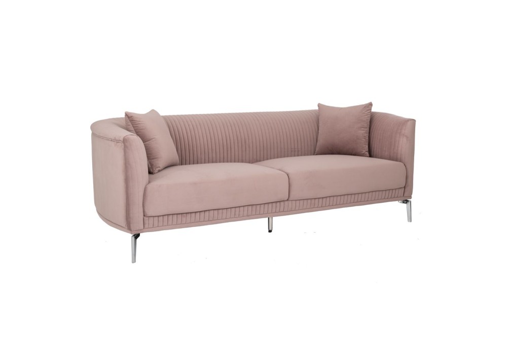 ΣΑΠΙΟ ΜΗΛΟ ΒΕΛΟΥΔΙΝΟΣ 3ΘΕΣΙΟΣ ΚΑΝΑΠΕΣ ΜΕ ΑΣΗΜΙ ΜΕΤΑΛΛΙΚΑ ΠΟΔΙΑ 220Χ96Χ73ΕΚ LEGS KD