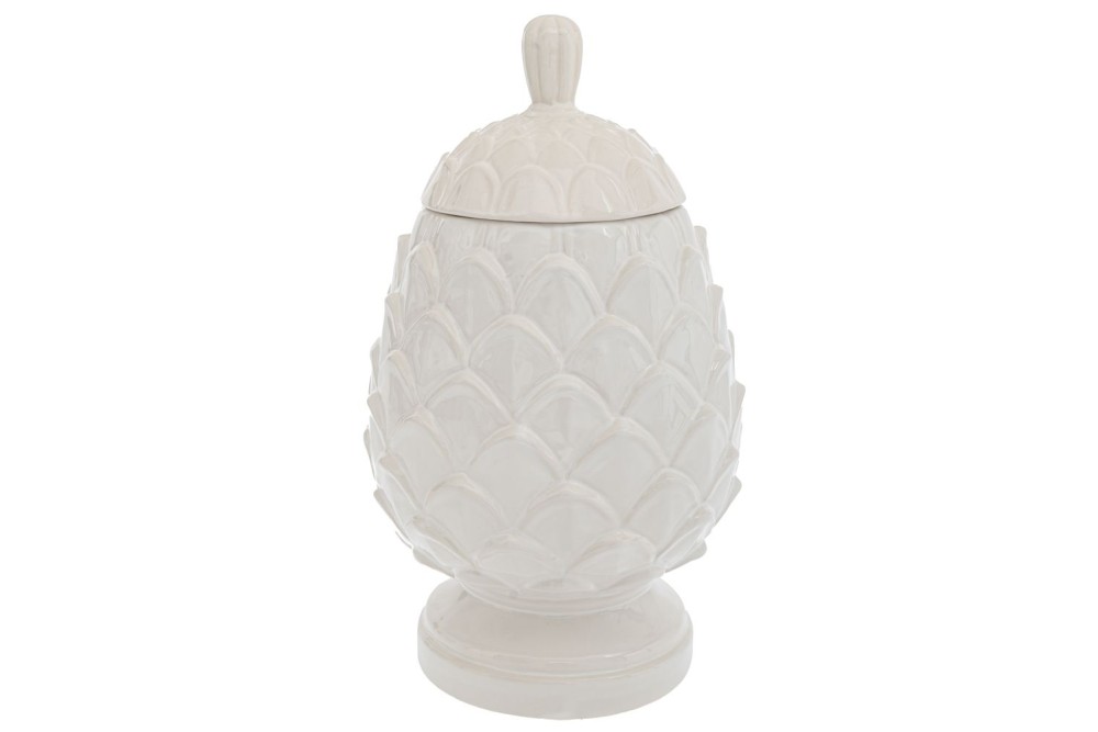 ΛΕΥΚΟ ΠΗΛΙΝΟ ΒΑΖΟ ΑΝΑΝΑΣ ΜΕ ΚΑΠΑΚΙ 24Χ24Χ41ΕΚ