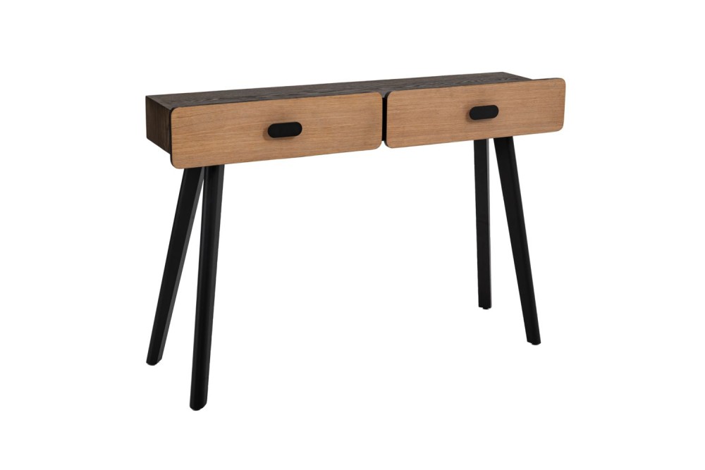 ΞΥΛΙΝΗ ΚΟΝΣΟΛΑ ΜΕ 2 ΣΥΡΤΑΡΙΑ ΚΑΙ ΜΑΥΡΑ ΜΕΤΑΛΛΙΚΑ ΠΟΔΙΑ 120Χ32Χ84,5ΕΚ