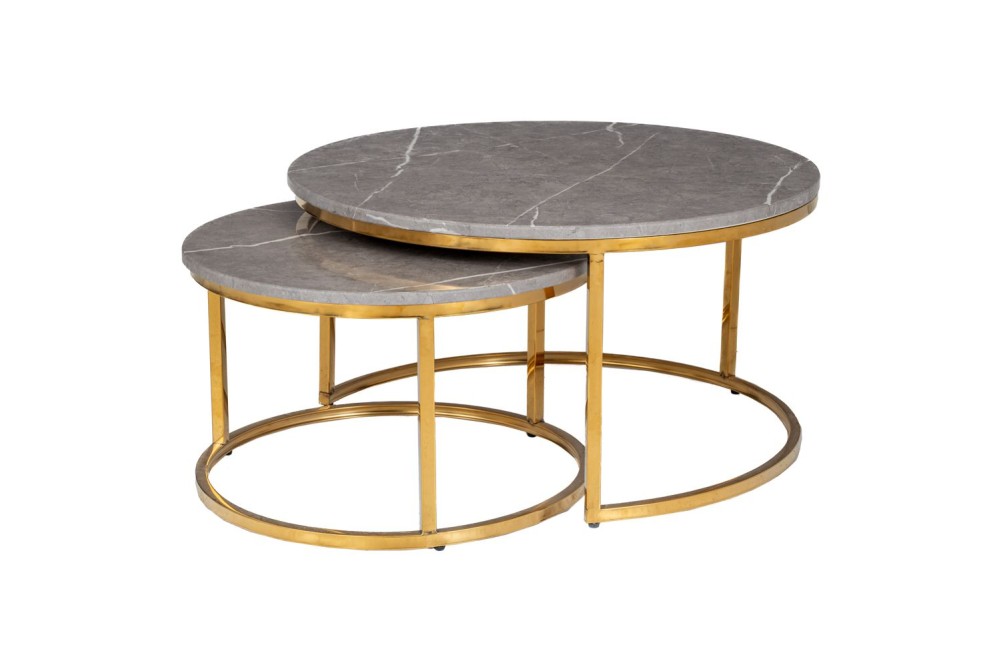 ΣΕΤ 2 ΧΡΥΣΟ ΜΕΤΑΛΛΙΚΟ ΣΤΡΟΓΓΥΛΟ ΤΡΑΠΕΖΙ ΜΕ ΓΚΡΙ ΕΠΙΦΑΝΕΙΑ ΜΕ ΕΦΕ ΜΑΡΜΑΡΟΥ Φ80Χ42,5 Φ60Χ36,5ΕΚ ΣΕΤ 2 ΧΡΥΣΟ ΜΕΤΑΛΛΙΚΟ ΣΤΡΟΓΓΥΛΟ ΤΡΑΠΕΖΙ ΜΕ ΓΚΡΙ ΕΠΙΦΑΝΕΙΑ ΜΕ ΕΦΕ ΜΑΡΜΑΡΟΥ Φ80Χ42,5 Φ60Χ36,5ΕΚ