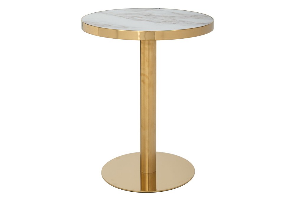 ΧΡΥΣΟ ΜΕΤΑΛΛΙΚΟ ΣΤΡΟΓΓΥΛΟ ΤΡΑΠΕΖΑΚΙ ΜΕ ΛΕΥΚΗ ΕΠΙΦΑΝΕΙΑ ΜΕ ΕΦΕ ΜΑΡΜΑΡΟΥ Φ60Χ74ΕΚ