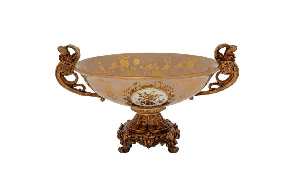 ΔΙΑΚΟΣΜΗΤΙΚΗ ΠΟΛΥΡΕΖΙΝ ΠΙΑΤΕΛΑ ΜΕ ΧΡΥΣΑ ΧΕΡΟΥΛΙΑ ΚΑΙ ΧΡΥΣΗ ΒΑΣΗ Φ39Χ30Χ22ΕΚ