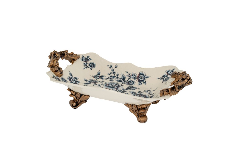 ΛΕΥΚΟΣ ΔΙΑΚΟΣΜΗΤΙΚΟΣ ΠΟΛΥΡΕΖΙΝ ΔΙΣΚΟΣ ΜΕ ΛΟΥΛΟΥΔΙΑ ΚΑΙ ΧΡΥΣΑ ΧΕΡΟΥΛΙΑ 38Χ23Χ11ΕΚ