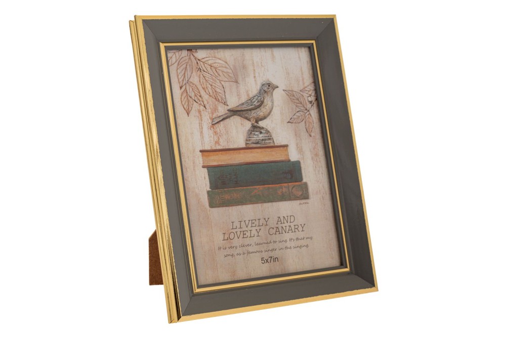 ΓΚΡΙ ΜΕ ΧΡΥΣΟ ΓΕΙΣΟ ΠΛΑΣΤΙΚΗ ΚΟΡΝΙΖΑ 13Χ18ΕΚ