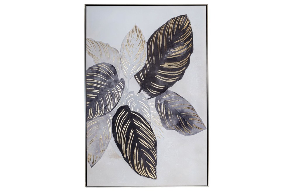 LEAVES ΕΛΑΙΟΓΡΑΦΙΑ 80Χ120 ΕΚ ΜΕ ΑΣΗΜΙ ΚΟΡΝΙΖΑ ΣΕ ΤΥΠΩΜΕΝΟ ΚΑΜΒΑ LEAVES ΕΛΑΙΟΓΡΑΦΙΑ 80Χ120 ΕΚ ΜΕ ΑΣΗΜΙ ΚΟΡΝΙΖΑ ΣΕ ΤΥΠΩΜΕΝΟ ΚΑΜΒΑ