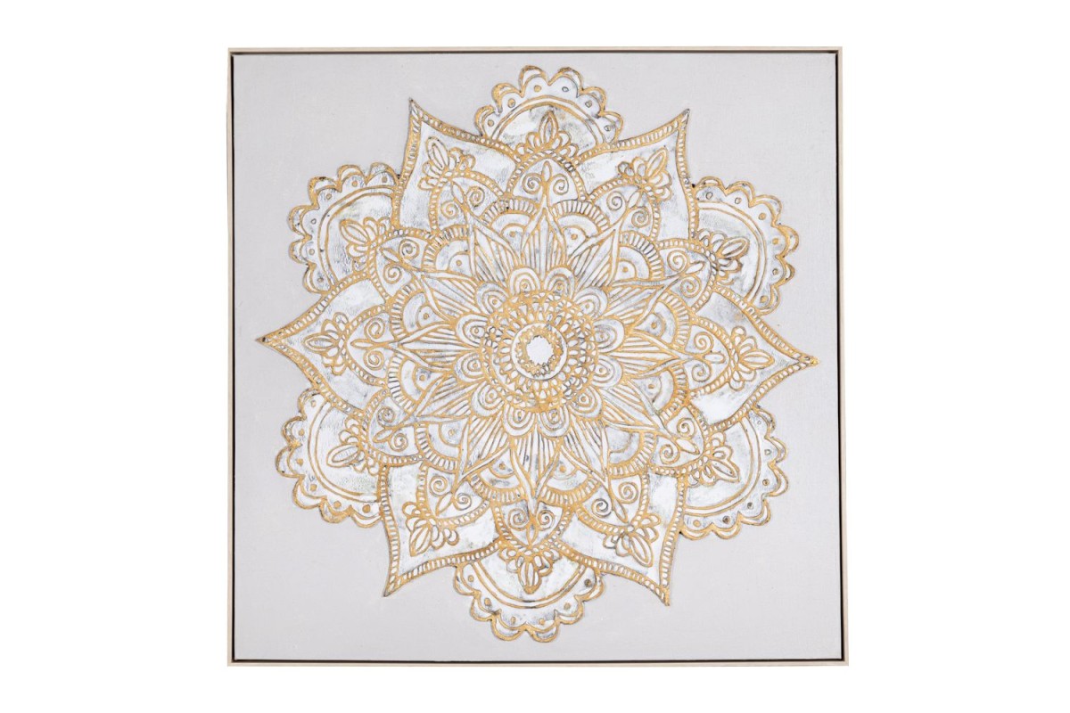 MANDALA ΕΛΑΙΟΓΡΑΦΙΑ 100Χ100ΕΚ ΜΕ ΣΑΜΠΑΝΙ ΚΟΡΝΙΖΑ ΣΕ ΚΑΜΒΑ