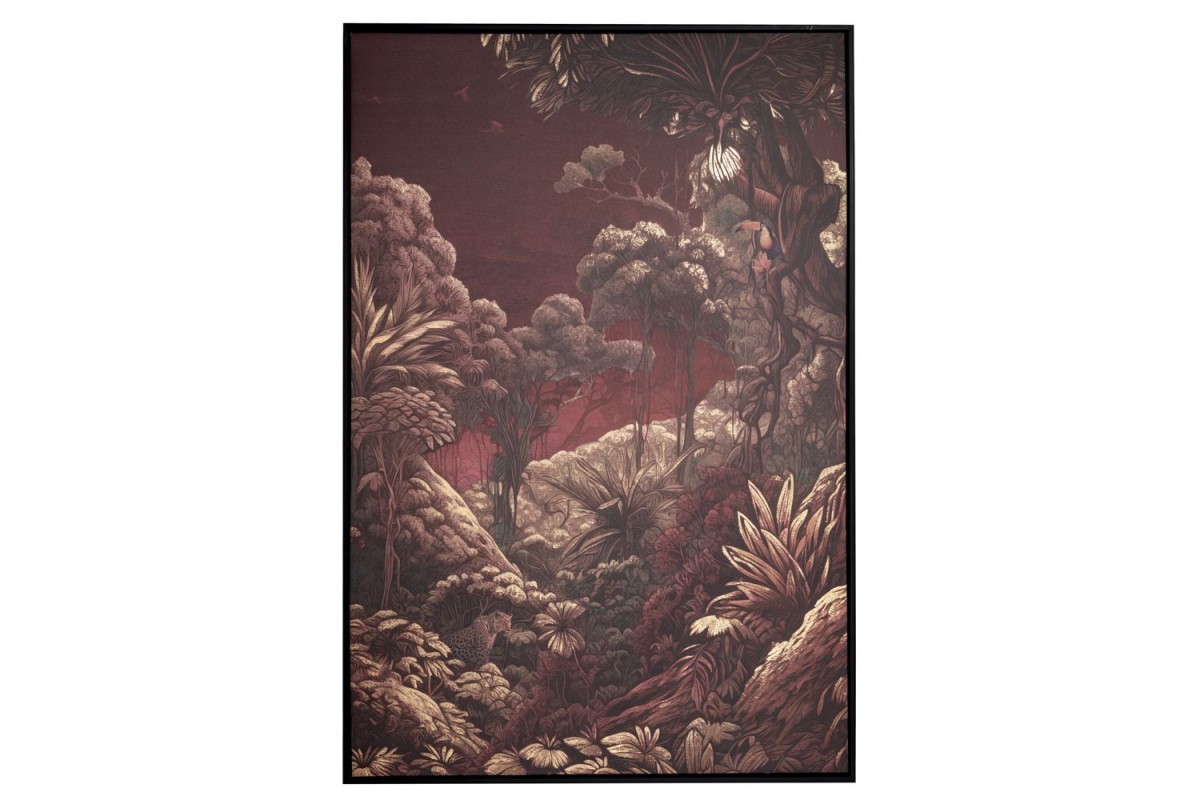 BURGUNDY JUNGLE ΧΡΥΣΟΤΥΠΙΑ 83Χ123ΕΚ ΜΕ ΜΑΥΡΗ ΚΟΡΝΙΖΑ ΣΕ ΤΥΠΩΜΕΝΟ ΚΑΜΒΑ