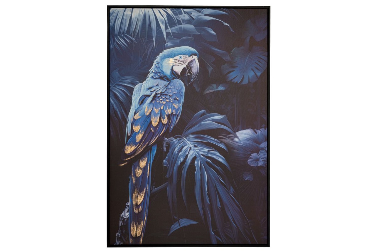 BLUE PARROT ΧΡΥΣΟΤΥΠΙΑ 83Χ123ΕΚ ME ΜΑΥΡΗ ΚΟΡΝΙΖΑ ΣΕ ΤΥΠΩΜΕΝΟ ΚΑΜΒΑ