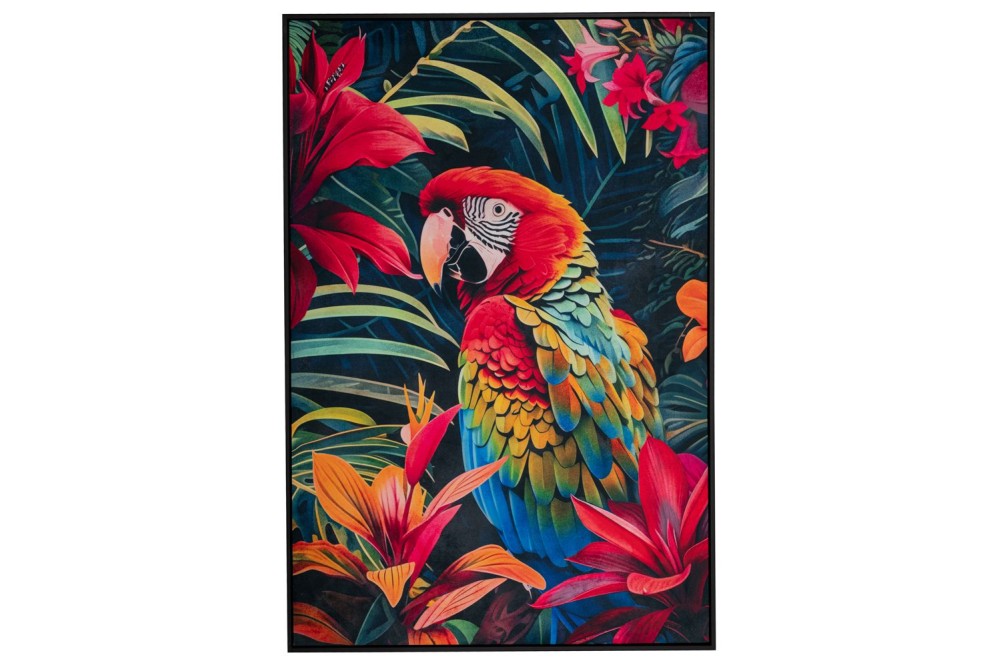 COLORFUL PARROT ΠΙΝΑΚΑΣ 83Χ123ΕΚ ΜΕ ΜΑΥΡΗ ΚΟΡΝΙΖΑ ΣΕ ΤΥΠΩΜΕΝΟ ΚΑΜΒΑ COLORFUL PARROT ΠΙΝΑΚΑΣ 83Χ123ΕΚ ΜΕ ΜΑΥΡΗ ΚΟΡΝΙΖΑ ΣΕ ΤΥΠΩΜΕΝΟ ΚΑΜΒΑ