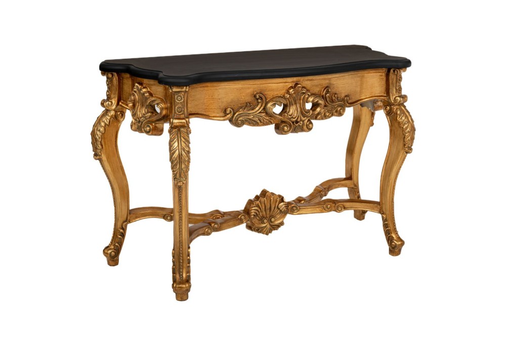 ΧΡΥΣΗ MDF ΚΑΙ PU VINTAGE ΚΟΝΣΟΛΑ ΜΕ ΜΑΥΡΗ ΕΠΙΦΑΝΕΙΑ 130Χ50Χ80ΕΚ