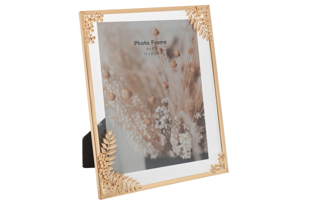 ΧΡΥΣΗ ΜΕΤΑΛΛΙΚΗ ΚΟΡΝΙΖΑ 15Χ20 ΕΚ ΜΕ ΣΧΕΔΙΟ ΛΟΥΛΟΥΔΙ ΣΤΙΣ ΓΩΝΙΕΣ