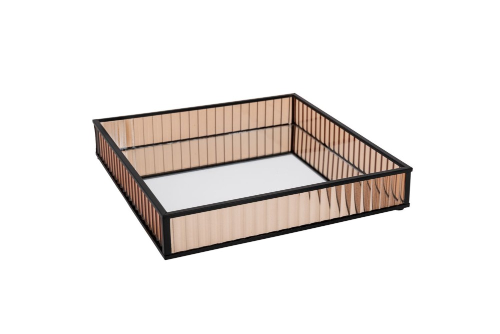 ΜΕΛΙ ΓΥΑΛΙΝΟΣ ΔΙΣΚΟΣ 25Χ25 ΕΚ ΜΕ ΚΑΘΡΕΠΤΗ ΚΑΙ ΜΑΥΡΕΣ ΜΕΤΑΛΛΙΚΕΣ ΓΩΝΙΕΣ