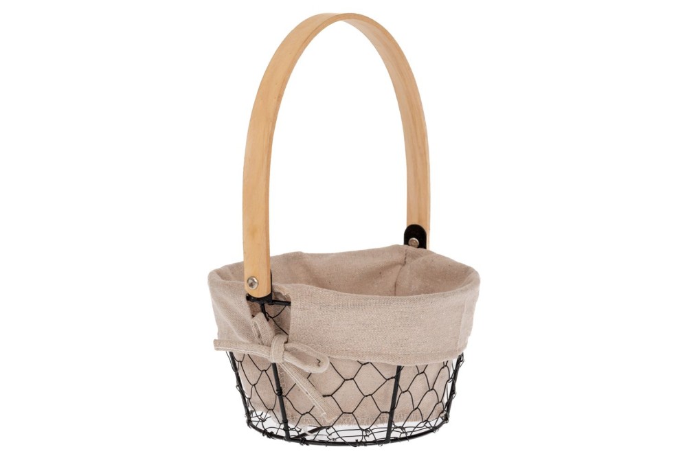 ΜΑΥΡΟ ΜΕΤΑΛΛΙΚΟ ΣΤΡΟΓΓΥΛΟ ΚΑΛΑΘΙ ΜΕ ΥΦΑΣΜΑ ΚΑΙ ΞΥΛΙΝΟ ΧΕΡΟΥΛΙ Φ20Χ11ΕΚ