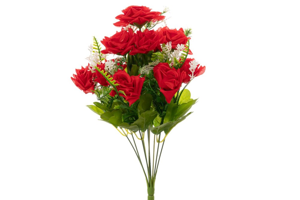 ΚΟΚΚΙΝΟ  ΜΠΟΥΚΕΤΟ ΜΕ 10 ΤΡΙΑΝΤΑΦΥΛΛΑ  45EK