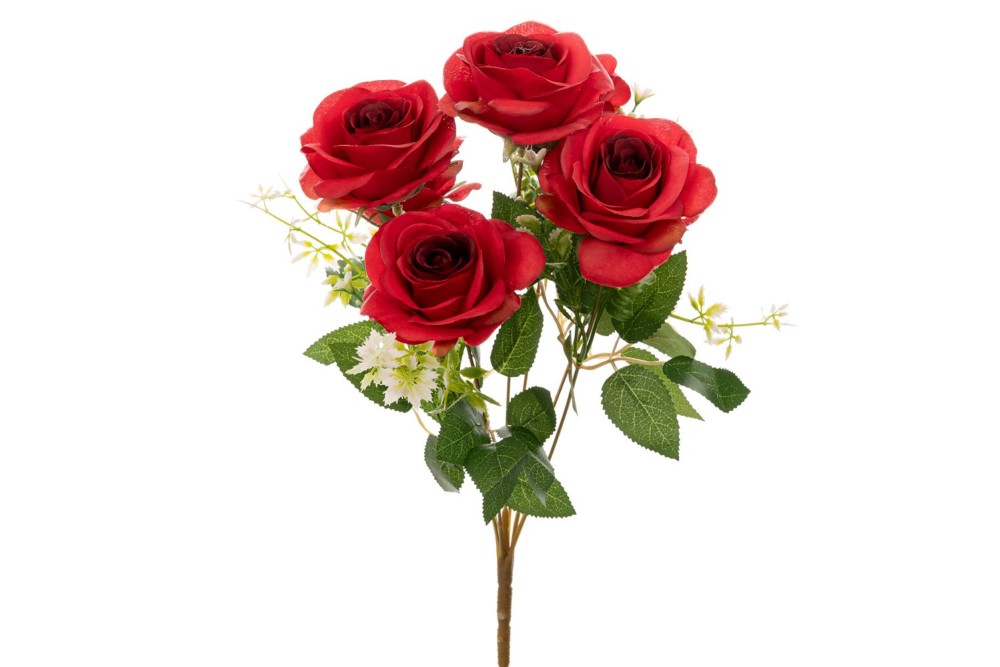 ΚΟΚΚΙΝΟ ΜΠΟΥΚΕΤΟ ΜΕ 7 ΤΡΙΑΝΤΑΦΥΛΛΑ 43ΕΚ