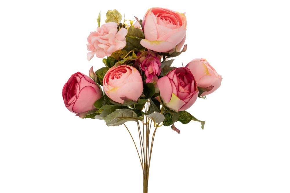 ΡΟΖ ΜΠΟΥΚΕΤΟ Χ12 ΜΕ ΤΡΙΑΝΤΑΦΥΛΛΑ ΚΑΙ ΟΡΤΑΝΣΙΑ 52EK