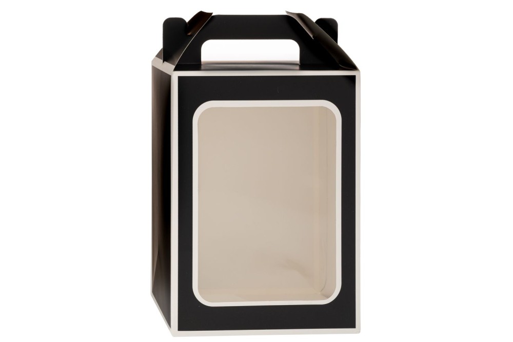 ΜΑΥΡΟ ΧΑΡΤΙΝΟ ΚΟΥΤΙ ΜΕ ΠΑΡΑΘΥΡΟ 25Χ18Χ13ΕΚ