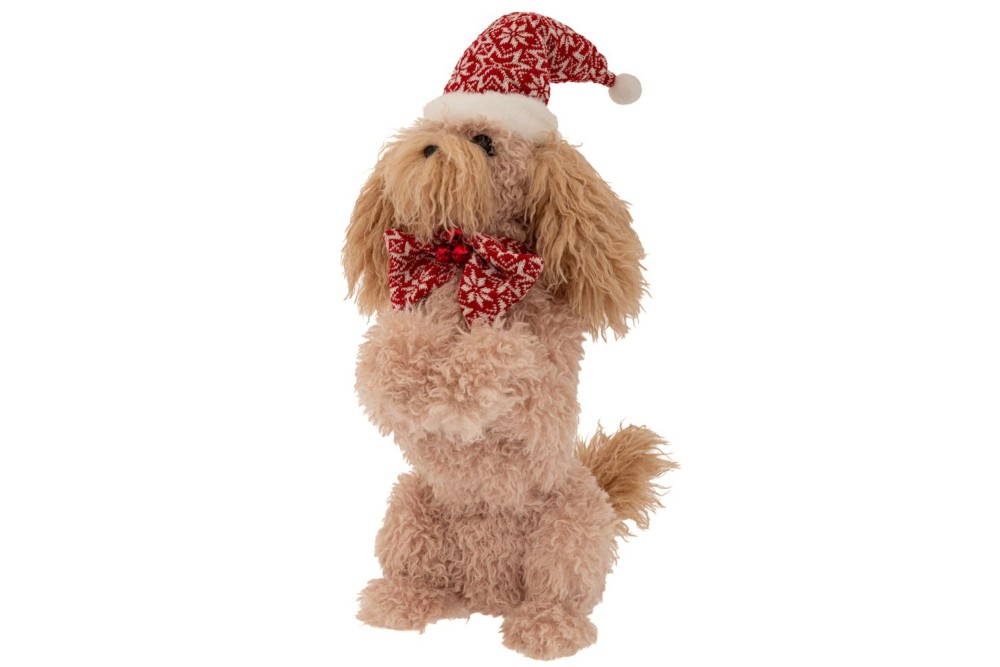 ΜΠΕΖ ΥΦΑΣΜΑΤΙΝΟΣ ΣΚΥΛΟΣ ΜΕ ΚΟΚΚΙΝΟ ΣΚΟΥΦΟ ΚΑΙ ΚΑΣΚΟΛ 21Χ37Χ54ΕΚ