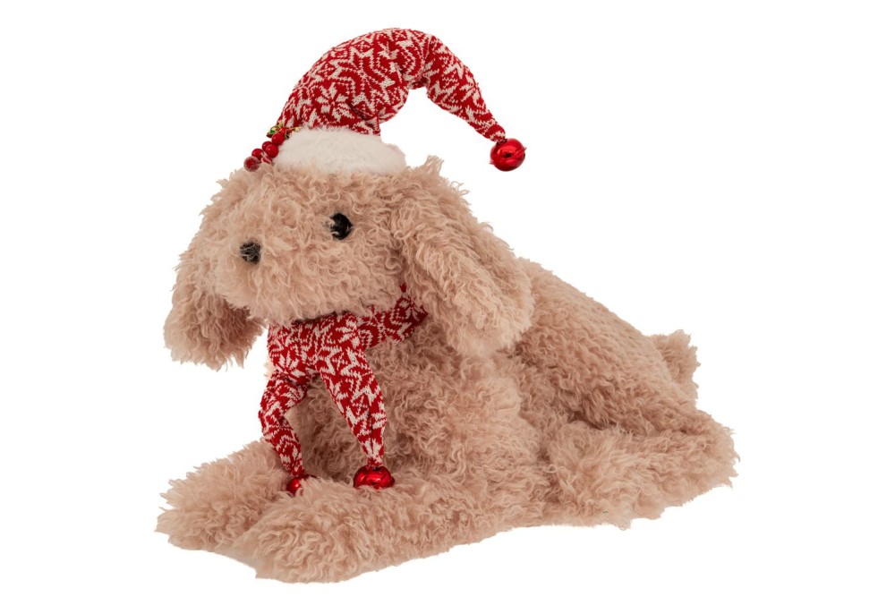 ΜΠΕΖ ΥΦΑΣΜΑΤΙΝΟΣ ΞΑΠΛΩΤΟΣ ΣΚΥΛΟΣ ΜΕ ΚΟΚΚΙΝΟ ΚΑΣΚΟΛ ΚΑΙ ΣΚΟΥΦΟ 59Χ32Χ30ΕΚ