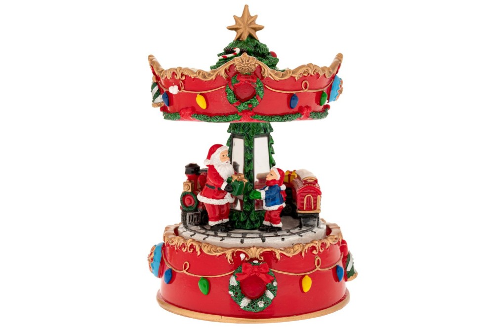 ΚΟΚΚΙΝΟ ΚΟΥΡΔΙΣΤΟ ΚΑΡΟΥΣΕΛ ΜΕ ΜΟΥΣΙΚΗ AND ΚΙΝΗΣΗ 11,5Χ11,5Χ16ΕΚ