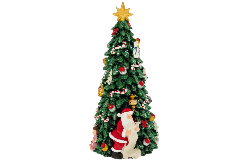 ΠΡΑΣΙΝΟ ΠΟΛΥΡΕΖΙΝ ΚΟΥΡΔΙΣΤΟ ΔΕΝΤΡΟ ΜΕ ΑΓΙΟ ΒΑΣΙΛΗ, ΜΕ ΦΩΣ ΜΟΥΣΙΚΗ ΚΑΙ ΚΙΝΗΣΗ 9,5Χ9,5Χ21ΕΚ