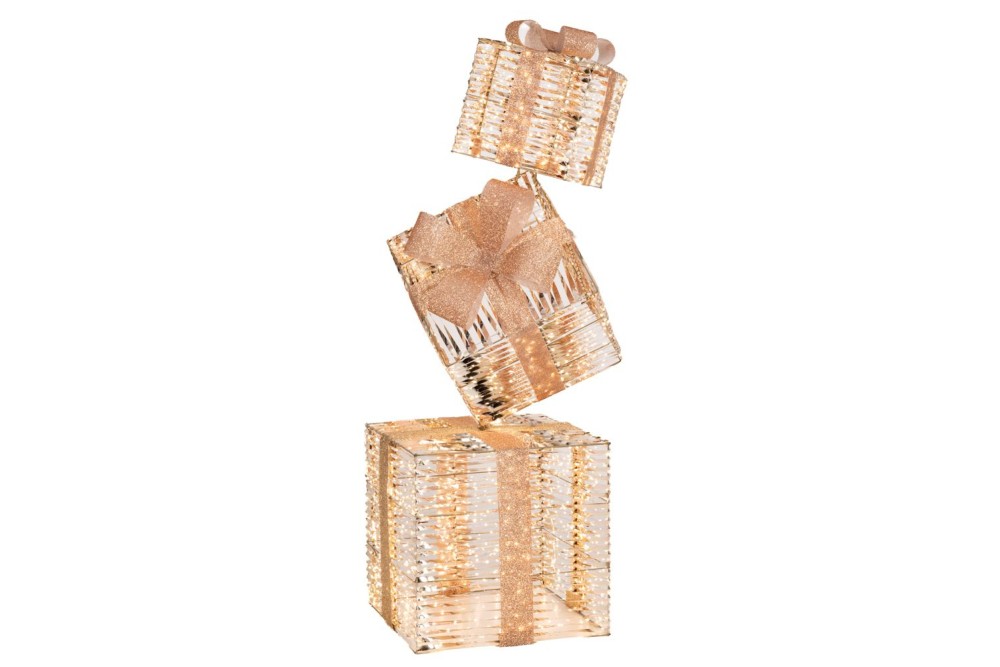 ΦΩΤΙΖΟΜΕΝΗ ΧΡΥΣΗ ΣΤΗΛΗ ΔΩΡΩΝ 30Χ30Χ95ΕΚ ΜΕ 1500 LED ΖΕΣΤΟ ΛΕΥΚΟ IP44