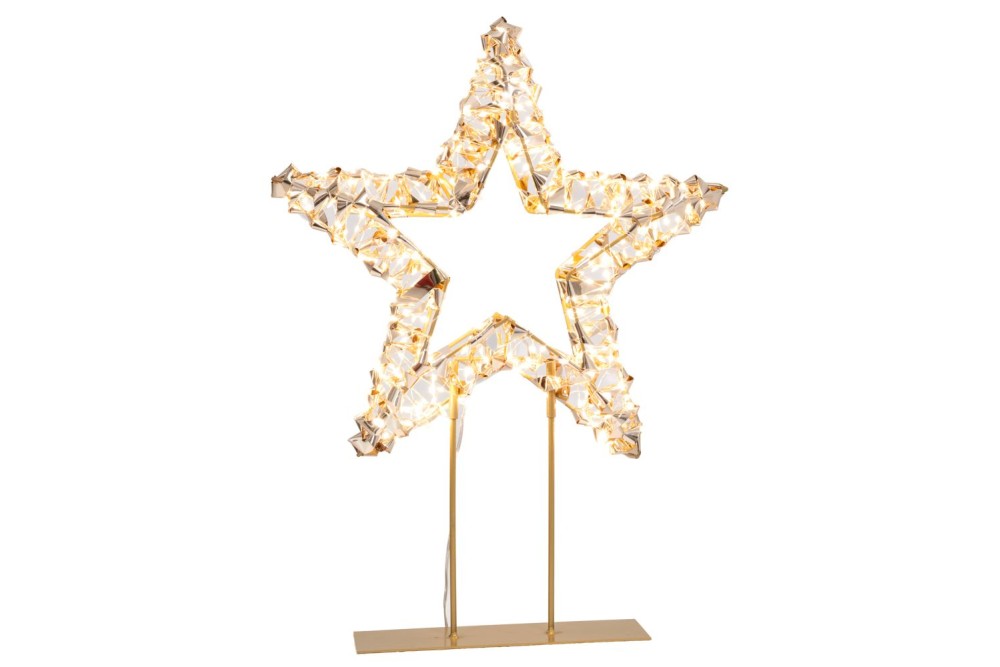 ΦΩΤΙΖΟΜΕΝΟΣ ΕΠΙΤΡΑΠΕΖΙΟ ΔΙΑΚΟΣΜΗΤΙΚΟ ΑΣΤΕΡΙ  ΣΕ ΧΡΥΣΗ ΒΑΣΗ 39Χ11Χ46ΕΚ ΜΕ 600 LED ΘΕΡΜΟ ΛΕΥΚΟ IP44