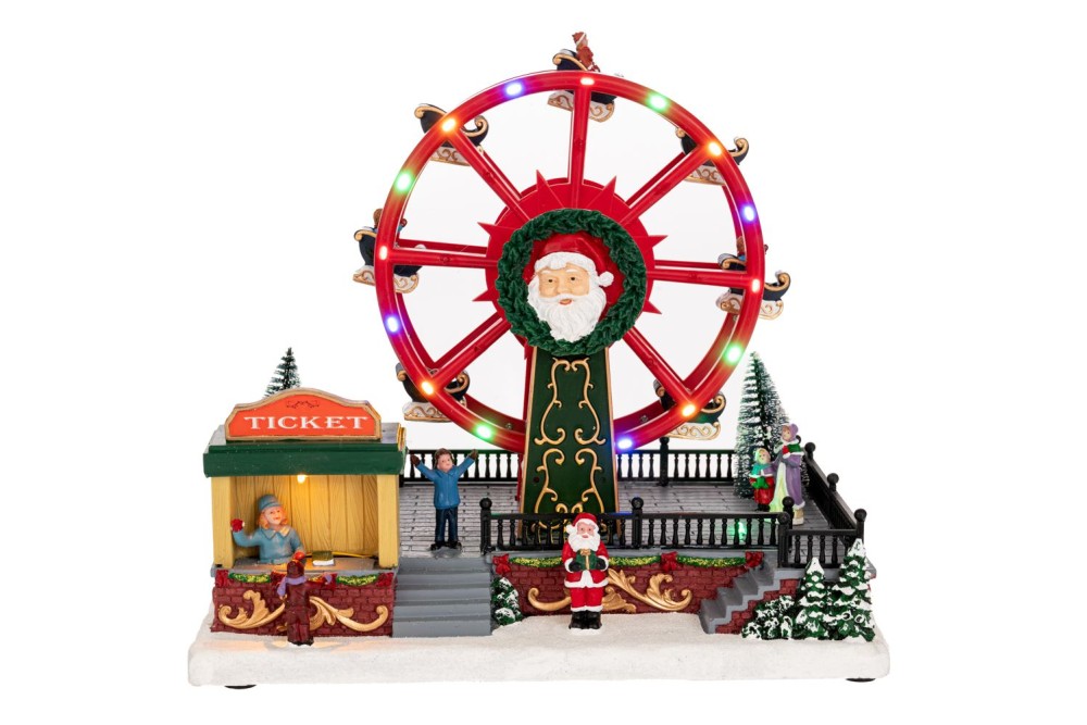 ΧΡΙΣΤΟΥΓΕΝΝΙΑΤΙΚΟ ΣΚΗΝΙΚΟ ΜΕ ΡΟΔΑ ΛΟΥΝΑ ΠΑΡΚ ΜΕ ΦΩΣ ΚΑΙ ΚΙΝΗΣΗ 32Χ21Χ30ΕΚ ΡΕΥΜΑΤΟΣ