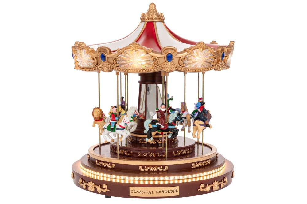 ΧΡΙΣΤΟΥΓΕΝΝΙΑΤΙΚΟ ΚΑΡΟΥΖΕΛ ΜΕ ΦΩΣ ΚΑΙ ΚΙΝΗΣΗ 30X30X33EK ΡΕΥΜΑΤΟΣ