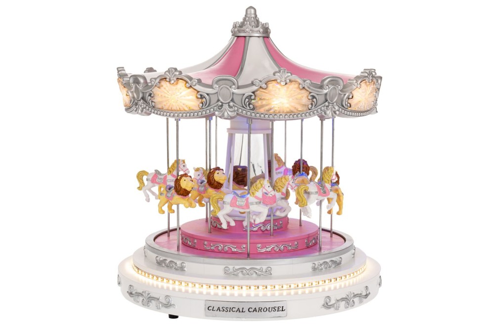 ΡΟΖ ΠΟΛΥΡΕΖΙΝ ΚΑΡΟΥΖΕΛ  ΜΕ ΦΩΣ ΚΑΙ ΚΙΝΗΣΗ 30Χ30Χ36ΕΚ ΡΕΥΜΑΤΟΣ