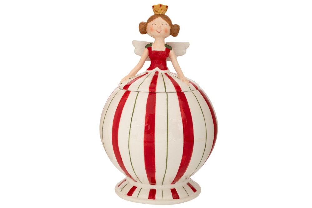 ΛΕΥΚΗ ΜΕ ΚΟΚΚΙΝΕΣ ΡΙΓΕΣ ΚΕΡΑΜΙΚΗ ΜΠΙΣΚΟΤΙΕΡΑ ΣΕ ΣΧΗΜΑ ΝΕΡΑΙΔΑΣ 17Χ17Χ27ΕΚ