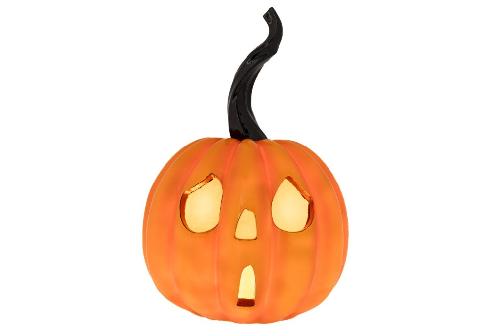 ΠΟΡΤΟΚΑΛΙ ΚΕΡΑΜΙΚΗ ΚΟΛΟΚΥΘΑ ΚΗΡΟΠΗΓΙΟ HALOWEEN 18Χ18Χ26ΕΚ ΜΕ ΦΩΣ