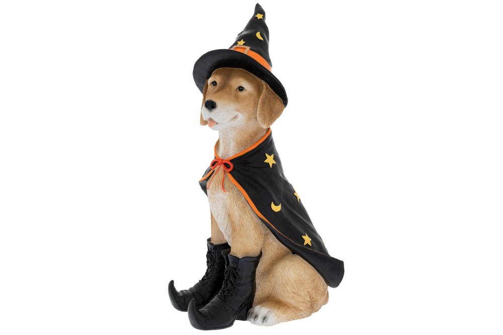 ΜΑΥΡΗ ΜΠΕΖ  ΠΟΛΥΡΕΖΙΝ ΦΙΓΟΥΡΑ ΣΚΥΛΟΥ HALLOWEEN  18Χ25Χ47ΕΚ