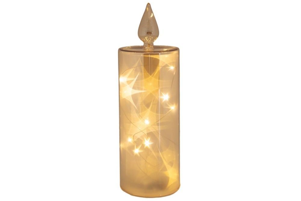 ΜΕΛΙ ΓΥΑΛΙΝΟ LED ΚΕΡΙ Φ9Χ27ΕΚ ΜΠΑΤΑΡΙΑΣ