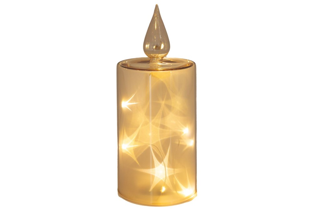 ΜΕΛΙ ΓΥΑΛΙΝΟ LED ΚΕΡΙ Φ9Χ21,5ΕΚ ΜΠΑΤΑΡΙΑΣ