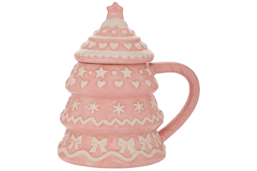 ΡΟΖ ΚΕΡΑΜΙΚΗ ΚΟΥΠΑ ΜΕ ΚΑΠΑΚΙ ΣΕ ΣΧΗΜΑ ΕΛΑΤΟ 13Χ10Χ16ΕΚ