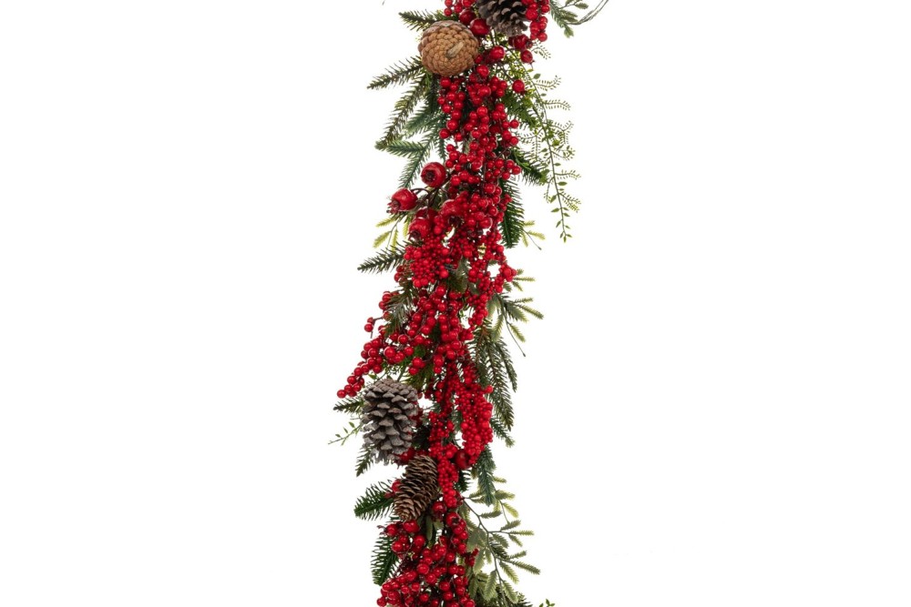 ΠΡΑΣΙΝΗ ΓΙΡΛΑΝΤΑ ΜΕ ΚΟΚΚΙΝΑ BERRIES KAI ΚΟΥΚΟΥΝΑΡΙΑ 180ΕΚ