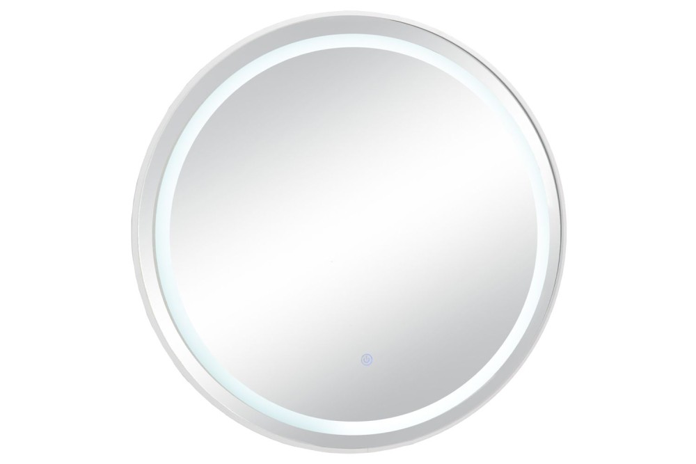 ΛΕΥΚΟΣ ΣΤΡΟΓΓΥΛΟΣ ΜΕΤΑΛΛΙΚΟΣ ΚΑΘΡΕΦΤΗΣ ΤΟΙΧΟΥ ΜΕ LED Φ70ΕΚ