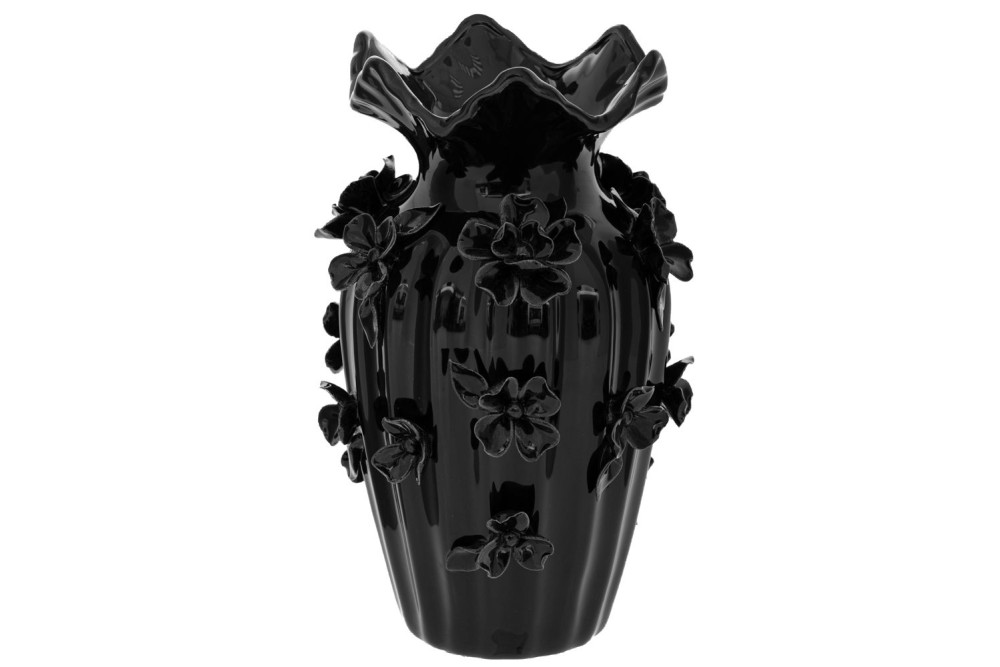 ΜΑΥΡΟ ΚΕΡΑΜΙΚΟ ΒΑΖΟ ΜΕ ΑΝΑΓΛΥΦΑ ΛΟΥΛΟΥΔΙΑ 20Χ31ΕΚ ΜΑΥΡΟ ΚΕΡΑΜΙΚΟ ΒΑΖΟ ΜΕ ΑΝΑΓΛΥΦΑ ΛΟΥΛΟΥΔΙΑ 20Χ31ΕΚ