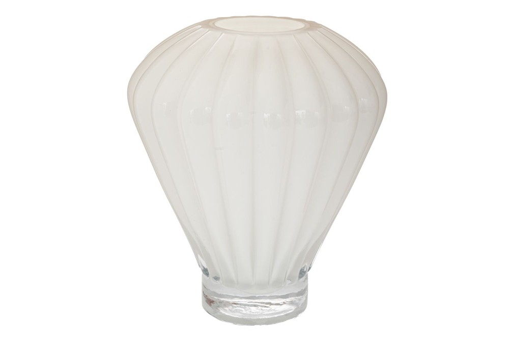 ΛΕΥΚΟ ΓΥΑΛΙΝΟ ΒΑΖΟ ΜΕ ΣΧΗΜΑ ΑΕΡΟΣΤΑΤΟ Φ23Χ30ΕΚ