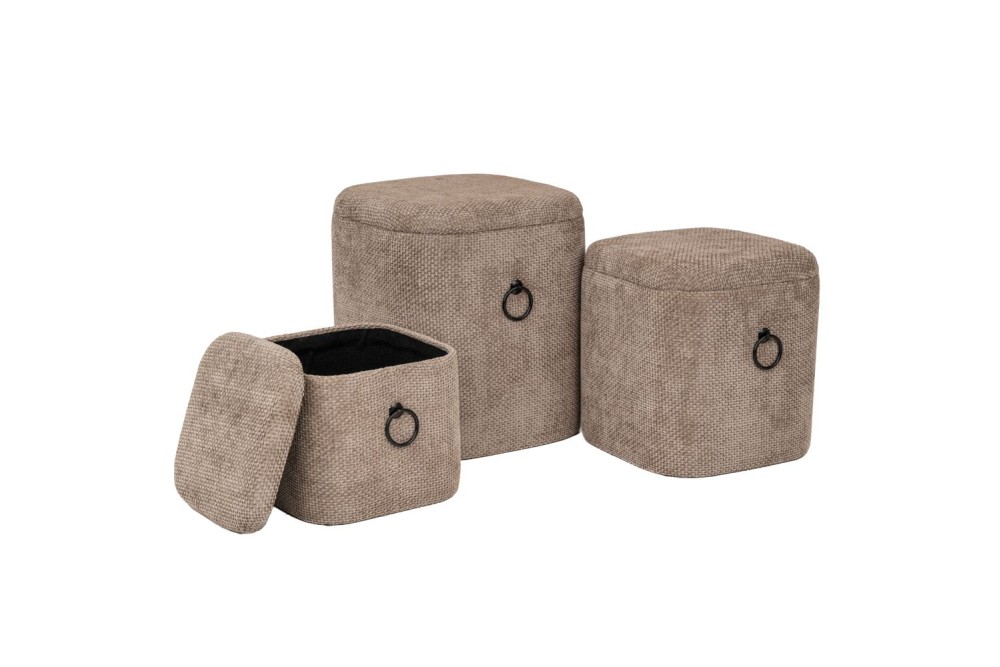 ΣΕΤ 3 ΣΚΑΜΠΟ-ΜΠΑΟΥΛΟ ELEPHANT ΜΕ ΜΑΥΡΑ ΜΕΤΑΛΛΙΚΑ ΧΕΡΟΥΛΙΑ 38Χ38Χ43 33Χ33Χ33 27Χ27Χ27ΕΚ